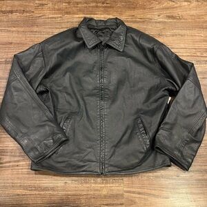 Classic Black real Leather Jacket for Men size small